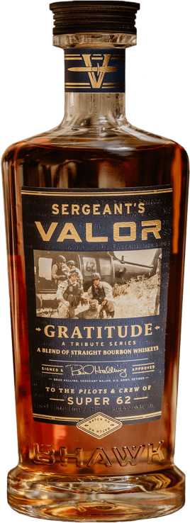 BHAWK Sergeants Valor Gratitude Bourbon Whiskey bottle front